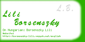 lili borsenszky business card